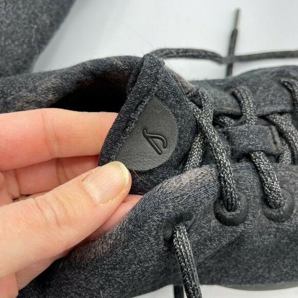 Allbirds Mens Wool Runner 0219 NV1 Black Lace Up Low Top Athletic Shoes Size 10 - Picture 4 of 13